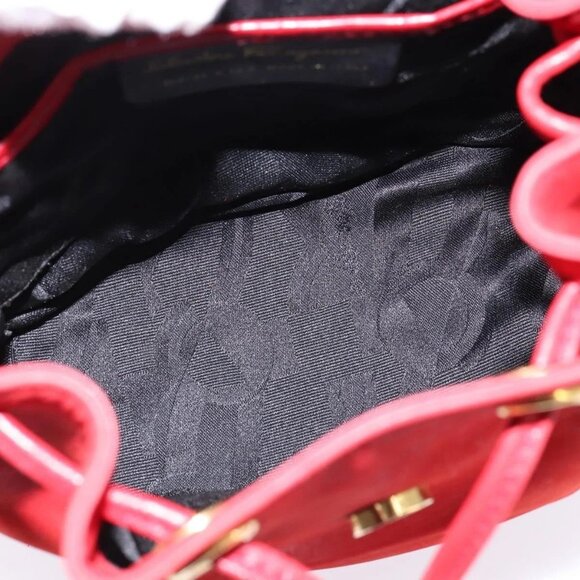 Salvatore Ferragamo Vala Backpack Leather Red Gold Auth 145505 main image 5